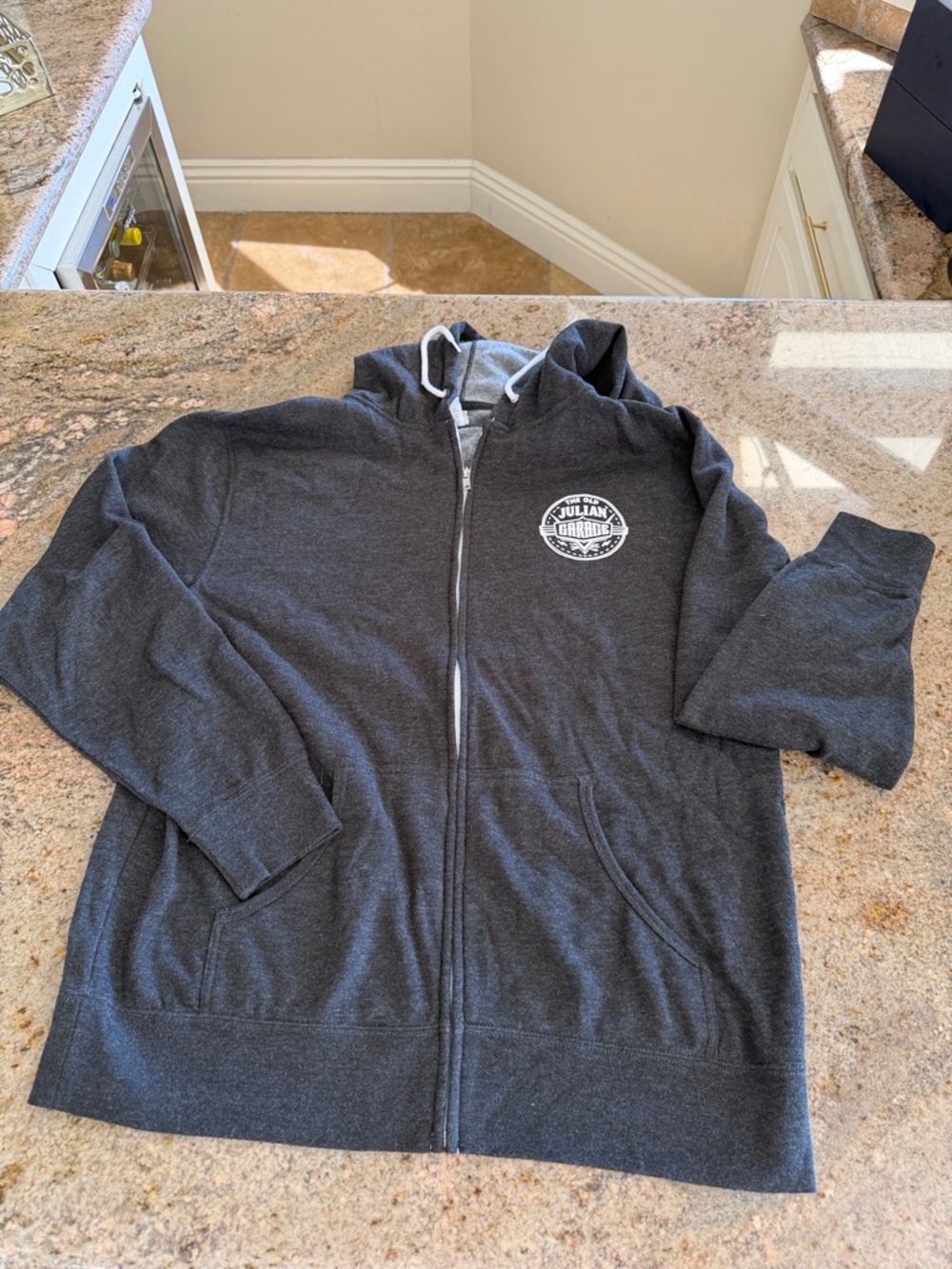 Julian Charrette Dark Gray Zip-Up Hoodie Jacket